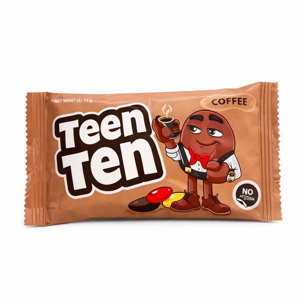 Шоколадное драже со вкусом кофе/TEEN TEN CHOCOLATE DRAGEE (45 gr) COFFE