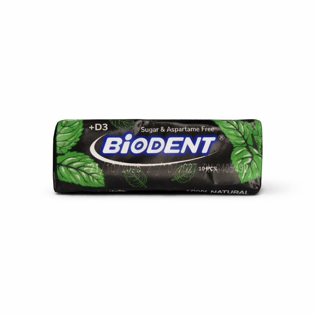 Жевательная резинка BIODENT CHEWING GUM D3 MINT+ACTIVATED CARBON